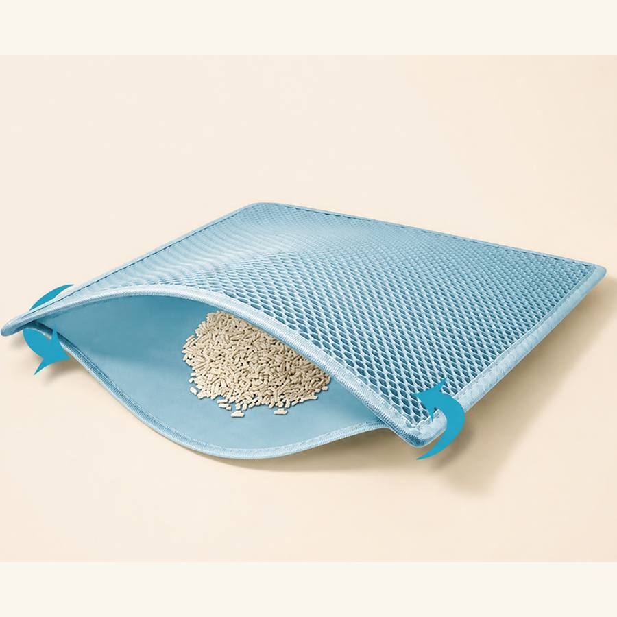 Tapis de litière double couche CleanCatch — visuel studio PawStars