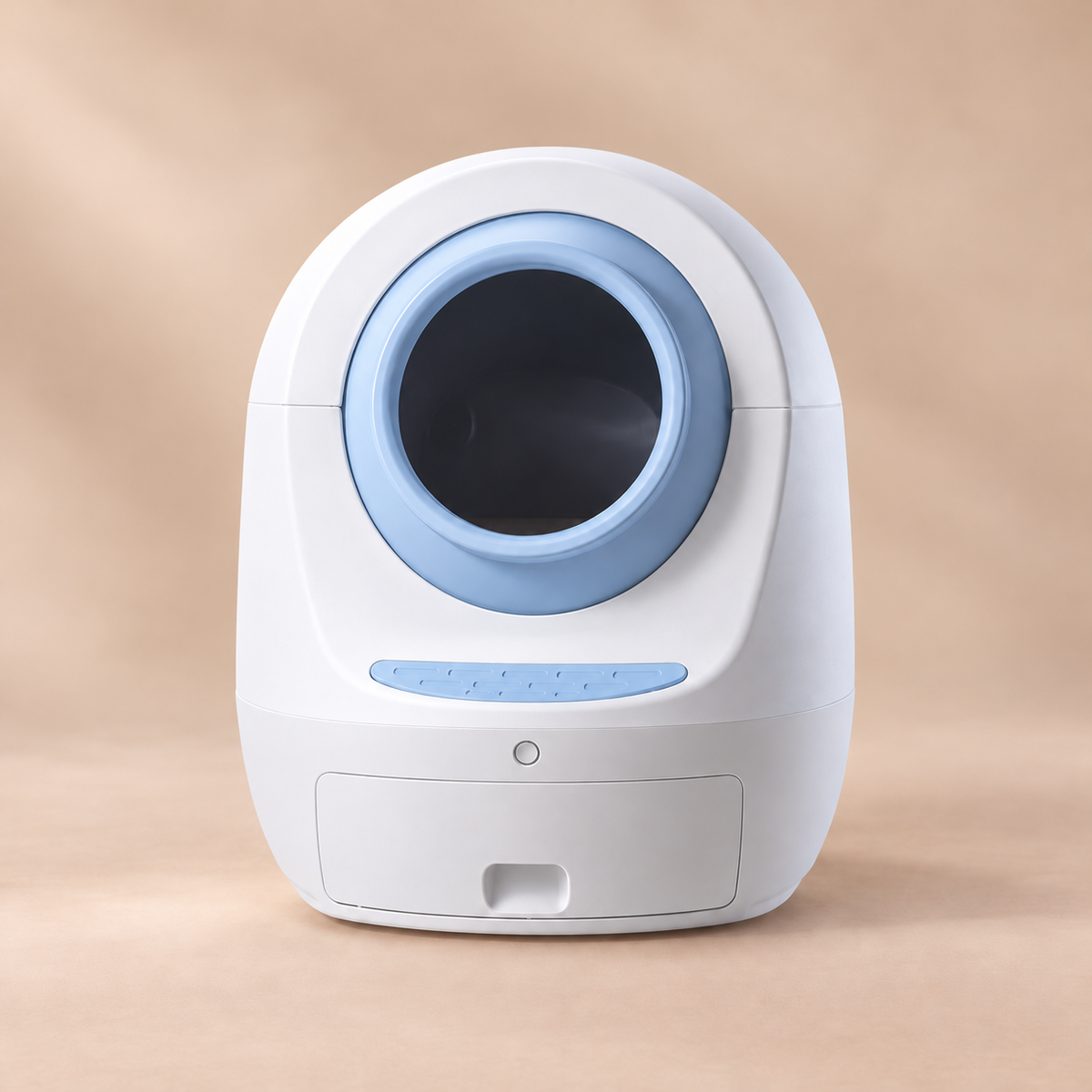 Litière autonettoyante connectée CleanBox WiFi bleue – vue de face