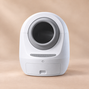 Litière autonettoyante connectée CleanBox WiFi grise – vue de face
