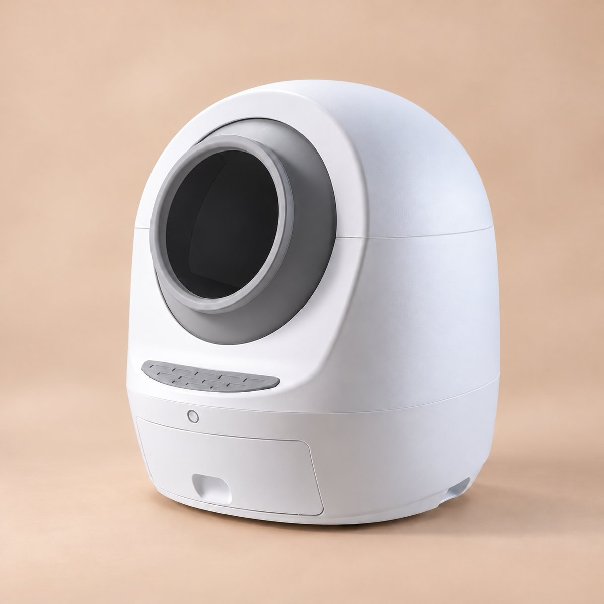 Litière autonettoyante connectée CleanBox WiFi grise – vue trois quarts