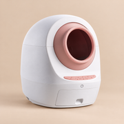 Litière autonettoyante connectée CleanBox WiFi rose – vue de profil