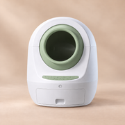 Litière autonettoyante connectée CleanBox WiFi verte – vue de face