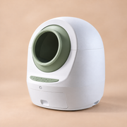Litière autonettoyante connectée CleanBox WiFi verte – vue trois quarts