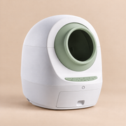 Litière autonettoyante connectée CleanBox WiFi verte – vue de profil