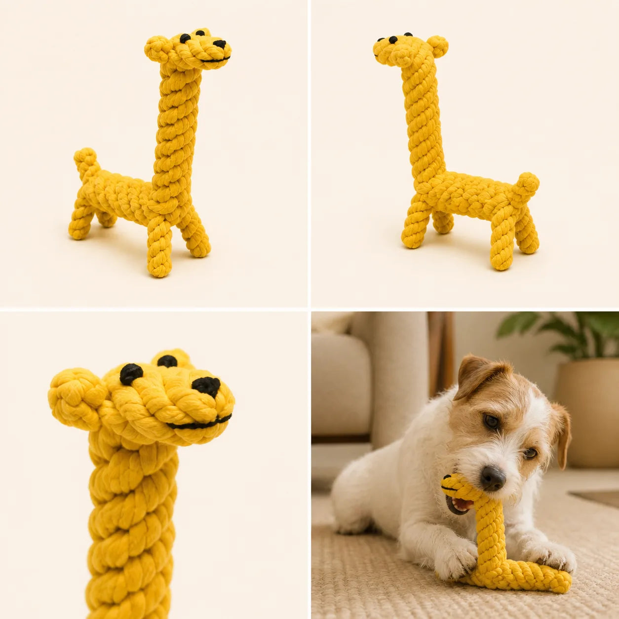Jouet en corde Petit Compagnon — Giraffe, vue 1