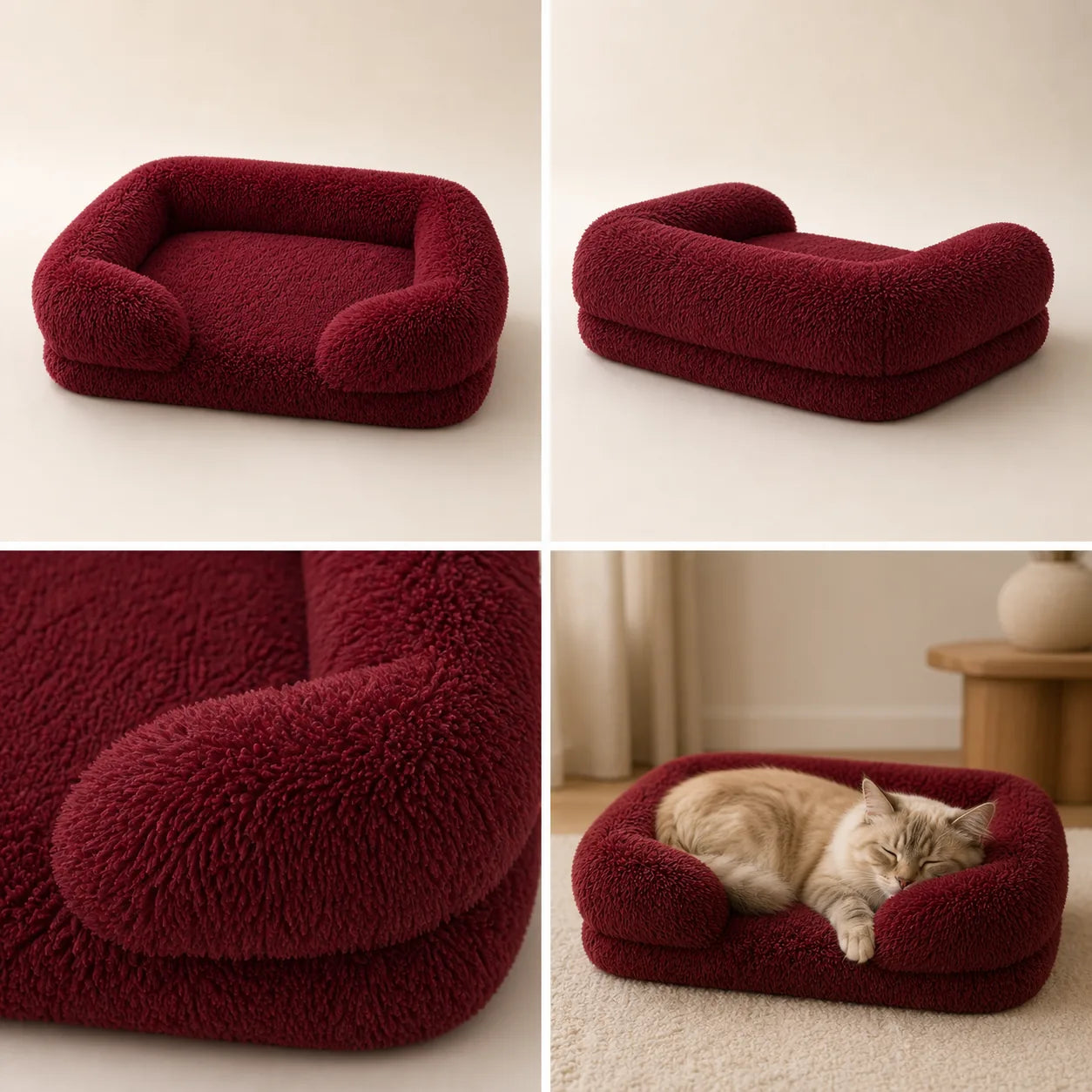 Coussin douillet Nuage — Burgundy, vue 1