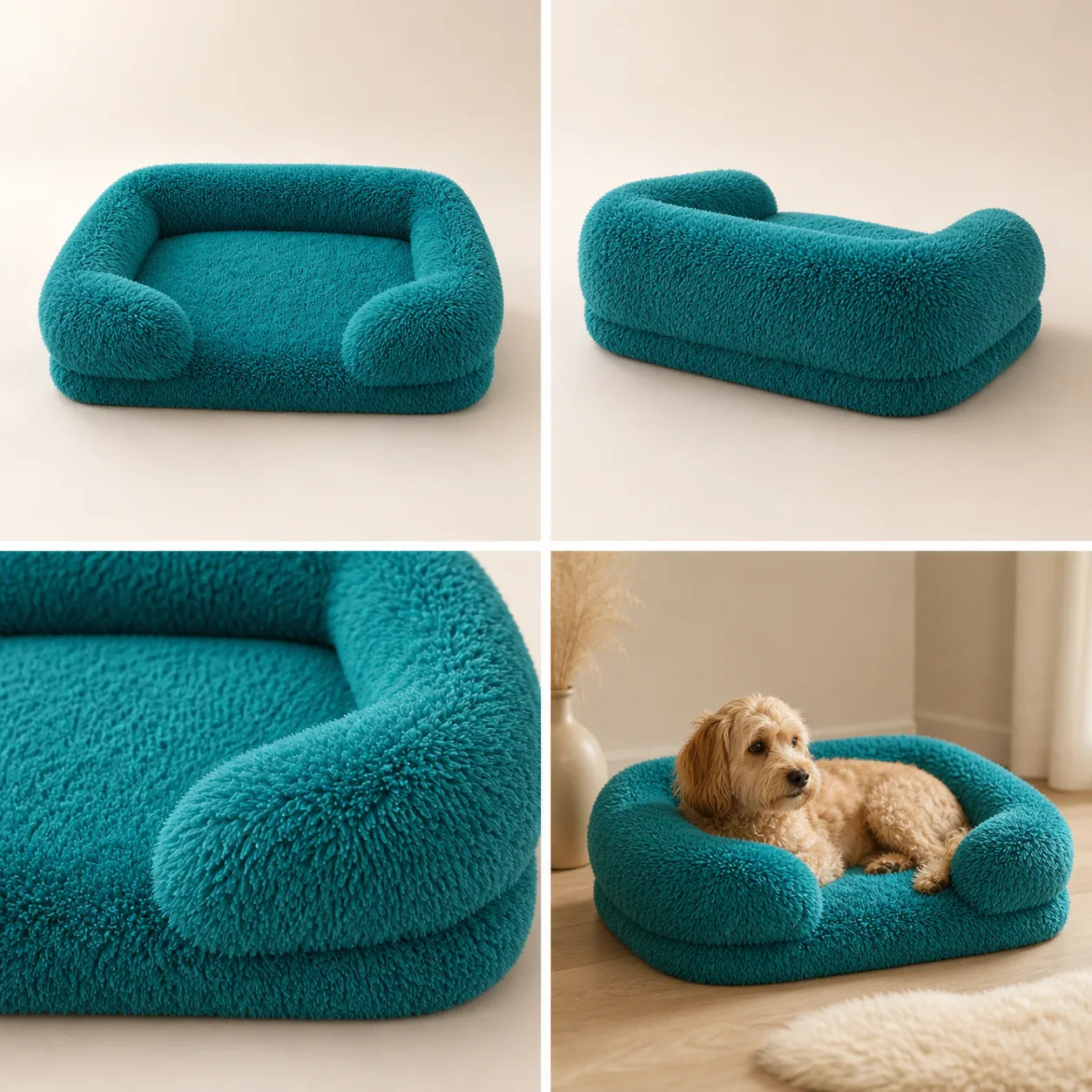 Coussin douillet Nuage — Turquoise blue, vue 1