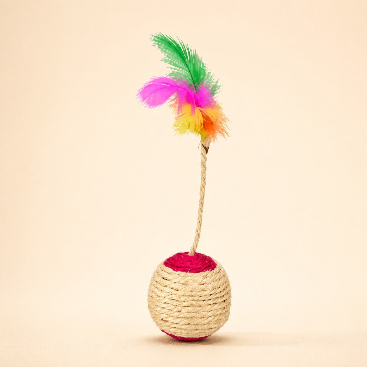 Balle griffoir Sisal & Plume — photographie studio PawStars