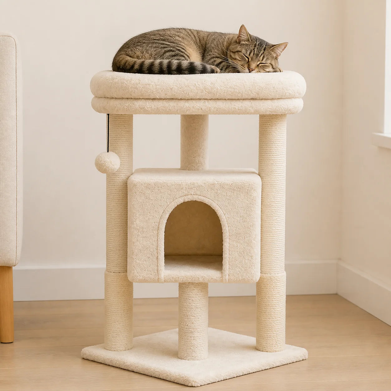 Arbre à chat Nido beige — vue studio 5