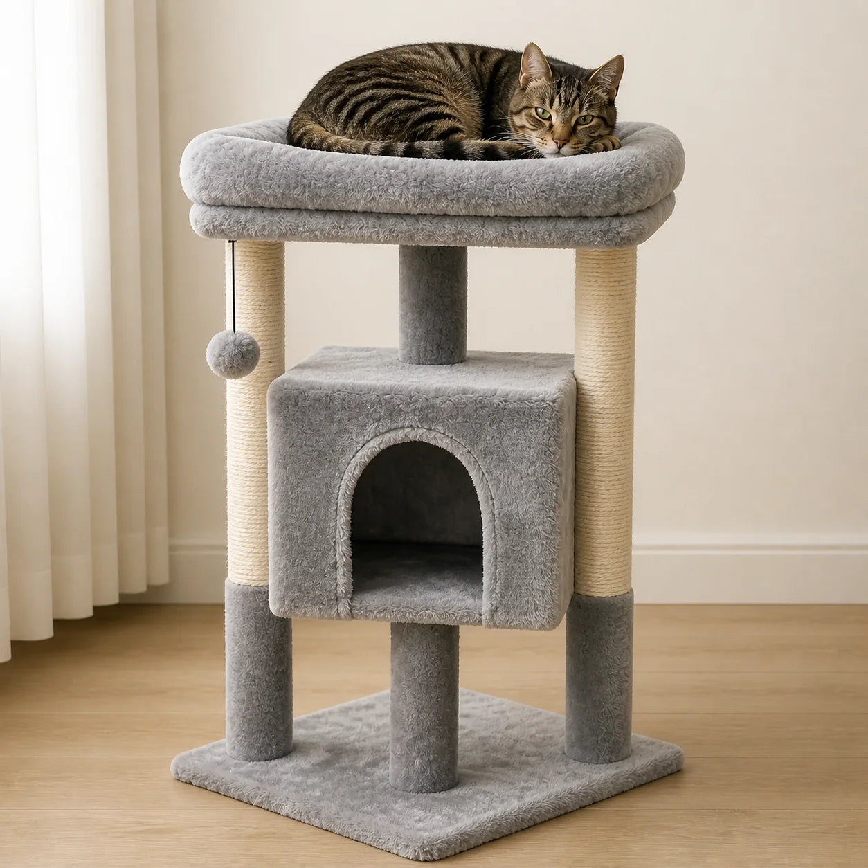 Arbre à chat Nido gris — vue studio 5